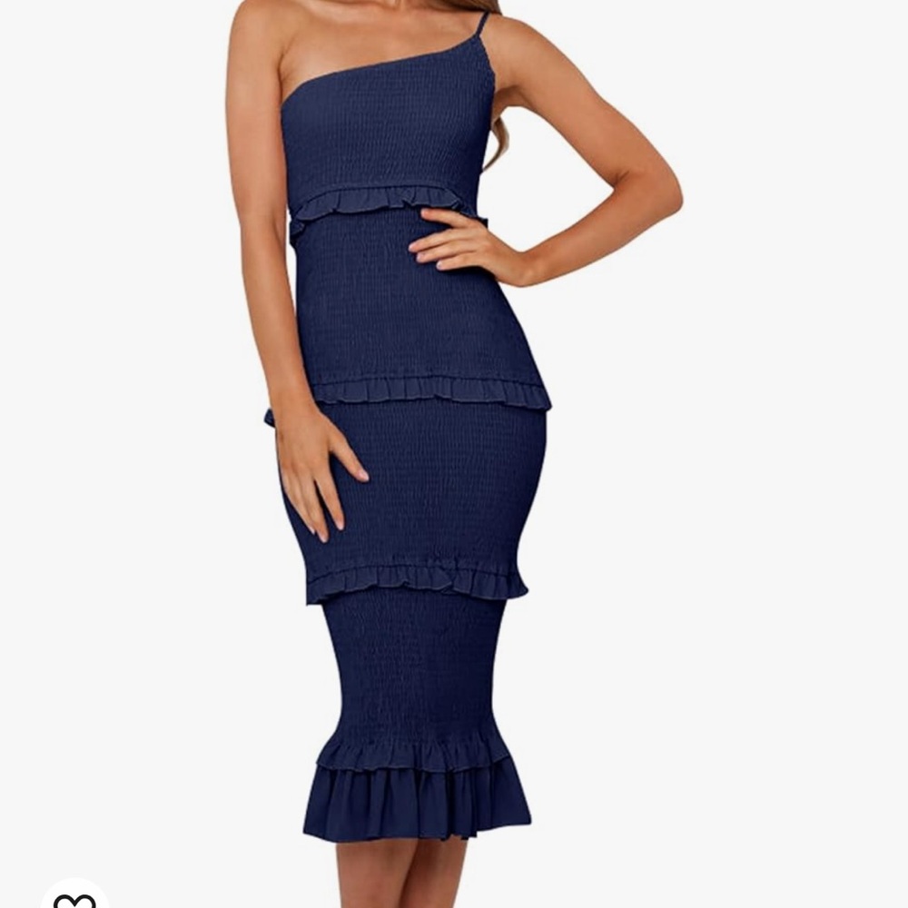 Navy blue tiered dress